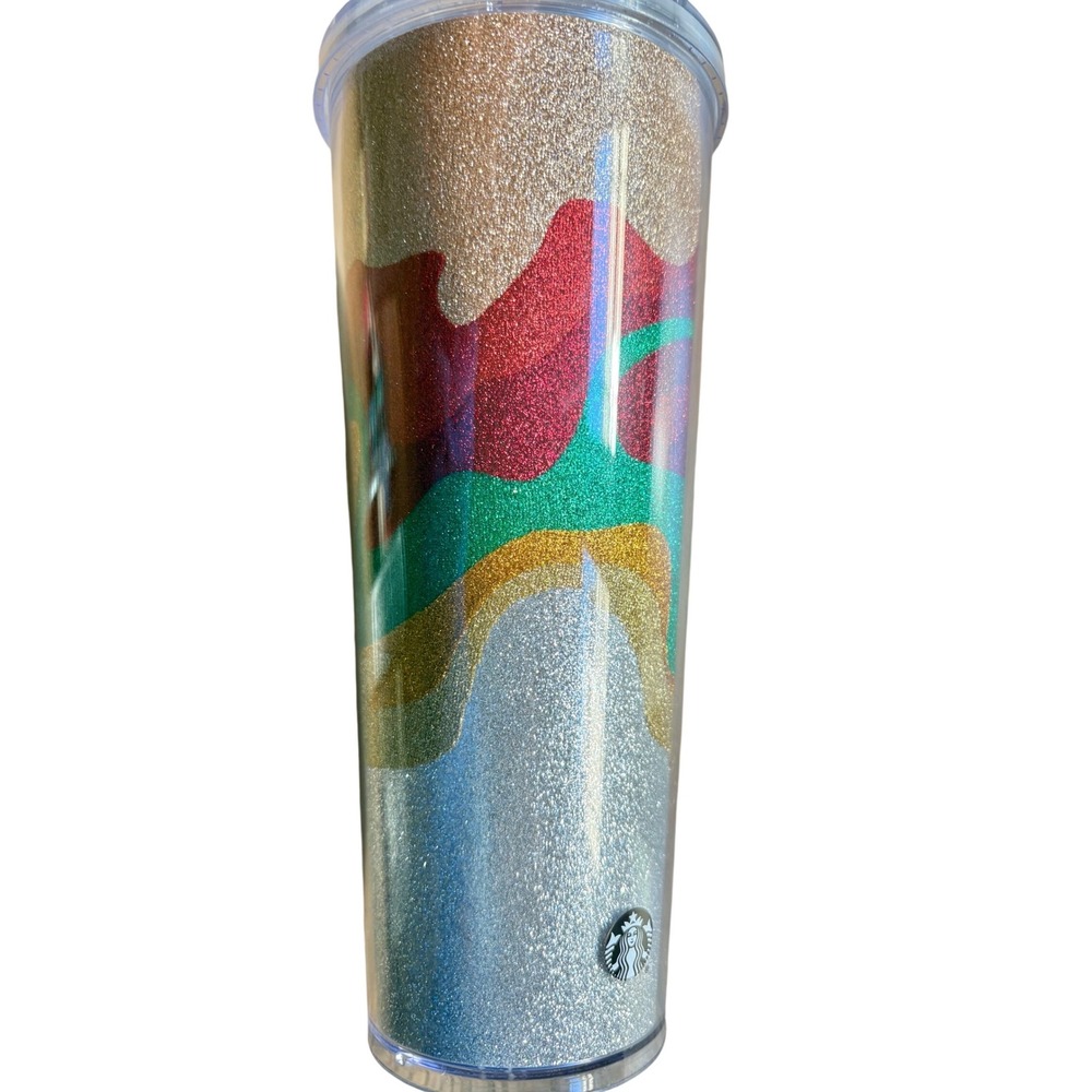 *FREE*w/Pop-Up Purchase! STARBUCKS '18 Holiday‎ Glitter Tumbler Rainbow 24oz
